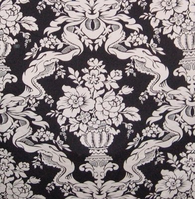 Swatch: Lg Scale Black &amp; White Damask for Huge Decorating Impact