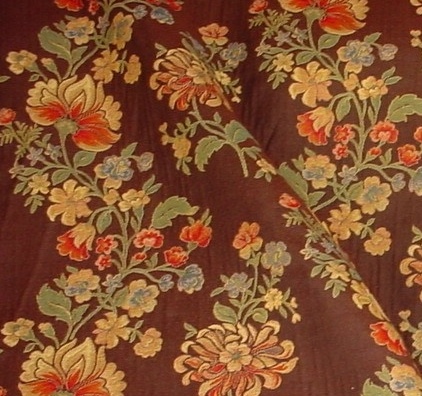 6.5 yds Delicious Italian Chocolate Floral Cotton+ Heavy Upholstery Fabric