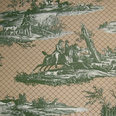 Lee Jofa &quot;La Chasse A Jouy&quot; Masculine Hunt Theme Historic Wallpaper - Triples