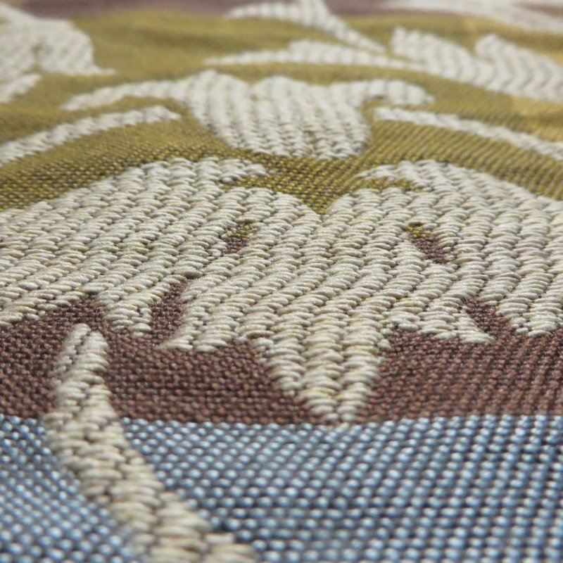 Robert Allen Blue Taupe Jacquard Textured Damask Stripe Upholstery Fabric