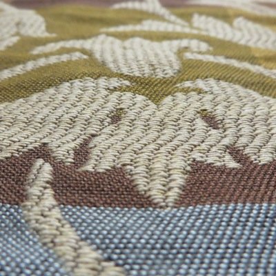 Robert Allen Blue Taupe Jacquard Textured Damask Stripe Upholstery Fabric