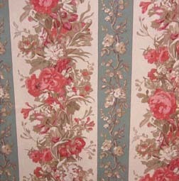 6 yards Beloved Ralph Lauren English Floral Stripe Print 100% Cotton Drapery Fabric
