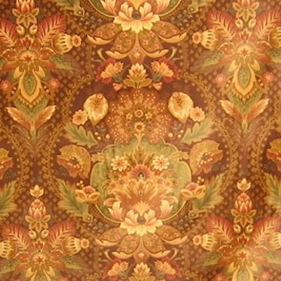 Posh Victorian Floral Printed Brushed Cotton Velveteen Fabric