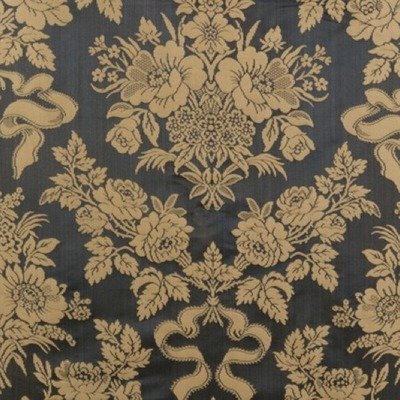 3 3/8 yds Lee Jofa Italian Silk+Cotton Charcoal Antique Gold Damask Fabric