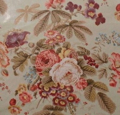 10 2/3 yards Greef Schumacher Aqua Multi Floral 100% Cotton Print