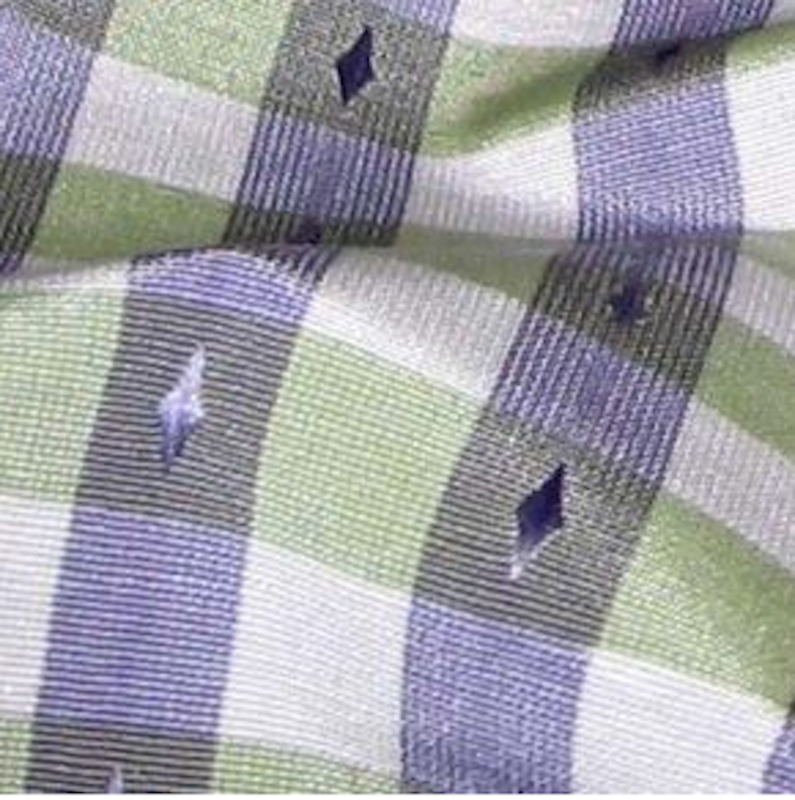 4 yds Cheerful Italian Embroidered Moire Check Multi Purpose Fabric