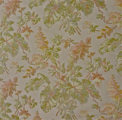 9 yds Soft Pastel Colors Floral Lampas Look Brocade Upholstery Fabric