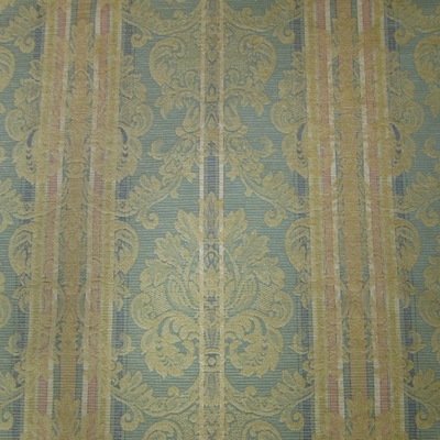 Kravet Italian Chenille Damask Upholstery Fabric in Peach &amp; Aqua Pastels