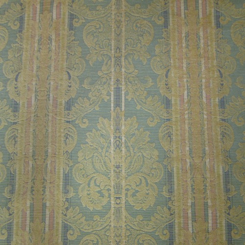 Kravet Italian Chenille Damask Upholstery Fabric in Peach &amp; Aqua Pastels