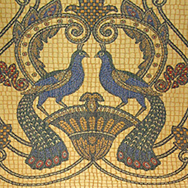 Brocade Embroidered Peacocks Chair Panel  Upholstery Fabric