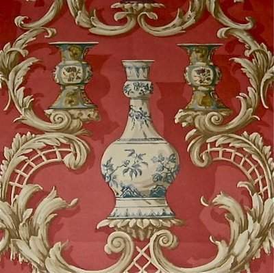 9.875 yds Magnificent Schumacher Chinese Vases 100% Cotton Print Fabric