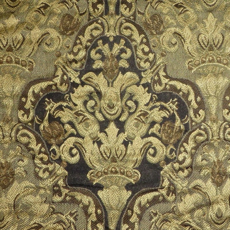 6 yds Kravet Victorian Tapestry Upholstery Fabric in Taupe, Ecru, Beige Black