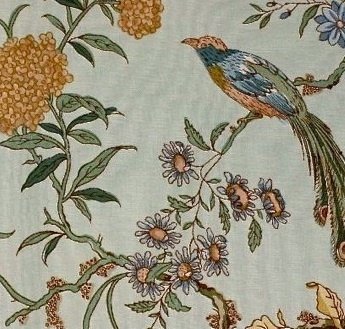 10.375 yds Greeff/Schumacher 100% Cotton Shantung Blossoms Print Fabric
