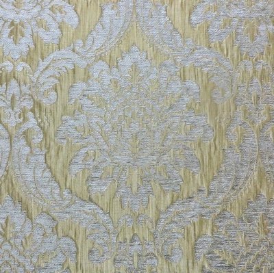 12+ yards Beacon Hill Aqua Gray Chenille Damask Striated Gold Designer Upholstery Fabric