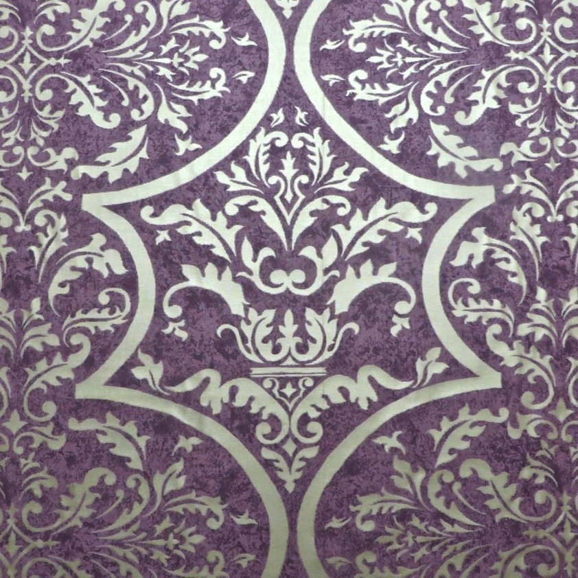 Scalamandré Italian Fortuny Style 100% Cotton Archival HandPrinted Violet Fabric