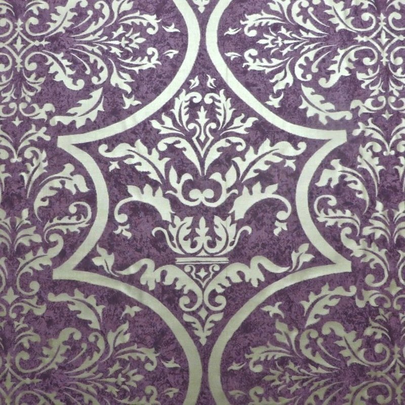 Scalamandré Italian Fortuny Style 100% Cotton Archival HandPrinted Violet Fabric