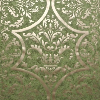 12 yds Scalamandré Italian Green Fortuny Style Archival Cotton Print Fabric
