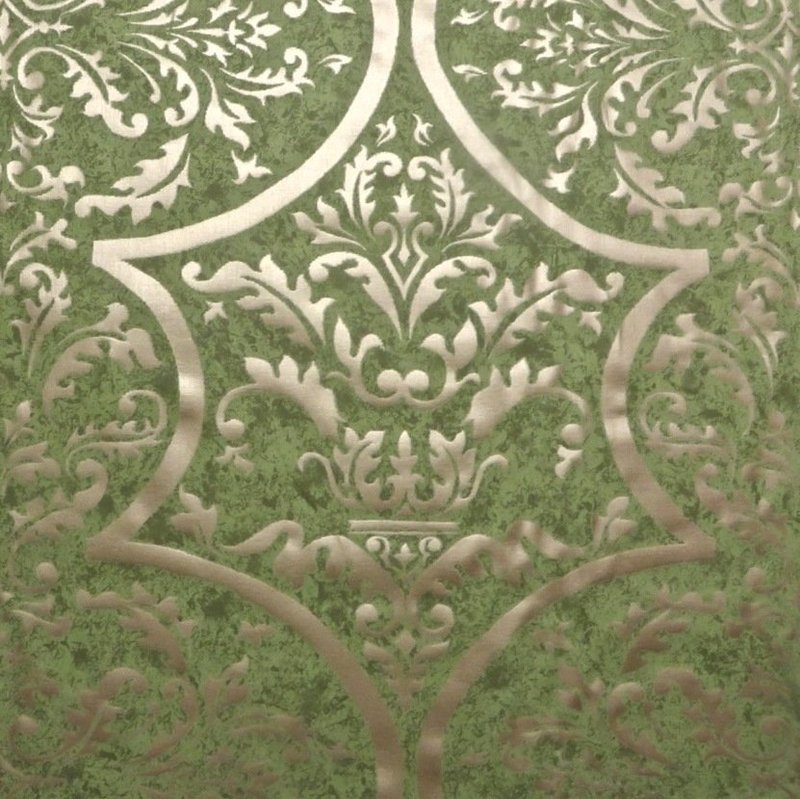 12 yds Scalamandré Italian Green Fortuny Style Archival Cotton Print Fabric