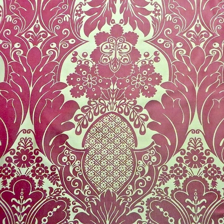 Scalamandre Italian 100% Silk Damask Drapery Bedding Upholstery Fabric