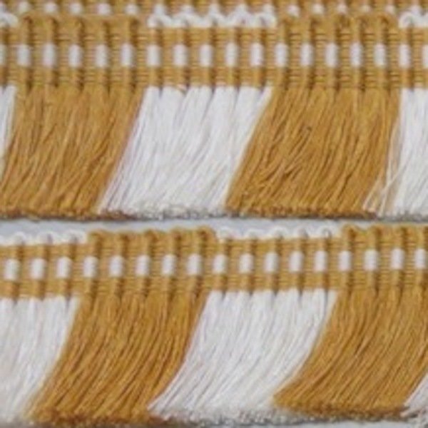 10 YDS New Vintage CLARENCE HOUSE Gold White Skirt Fringe Trim