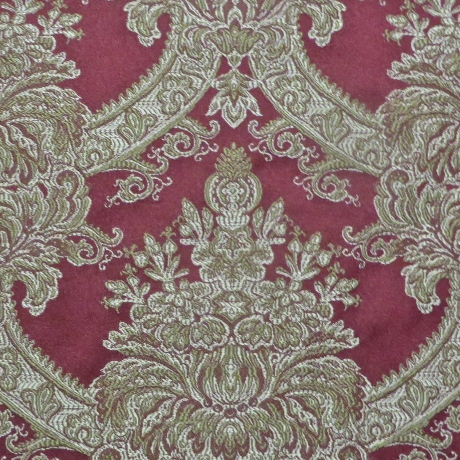 9 yds Ornate Italian Pomegranate &amp; Gold Victorian Upholstery Fabric from Italy