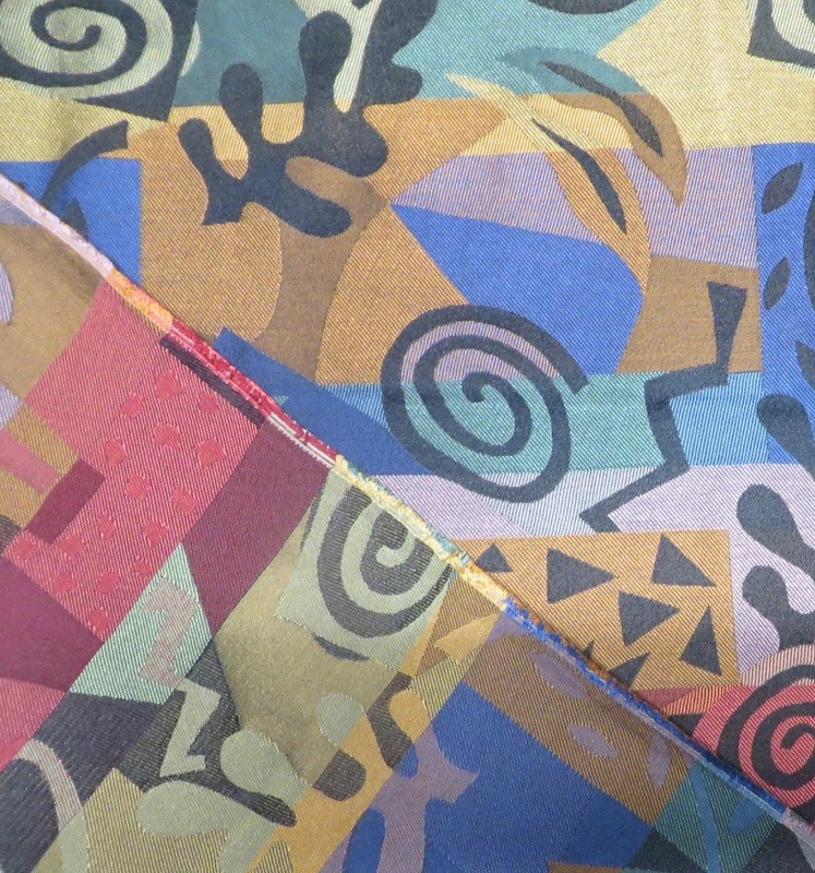 2.5 yds Vibrant Kravet Retro &quot;Zydeco&quot; Jacquard Woven Tapestry Upholstery Fabric