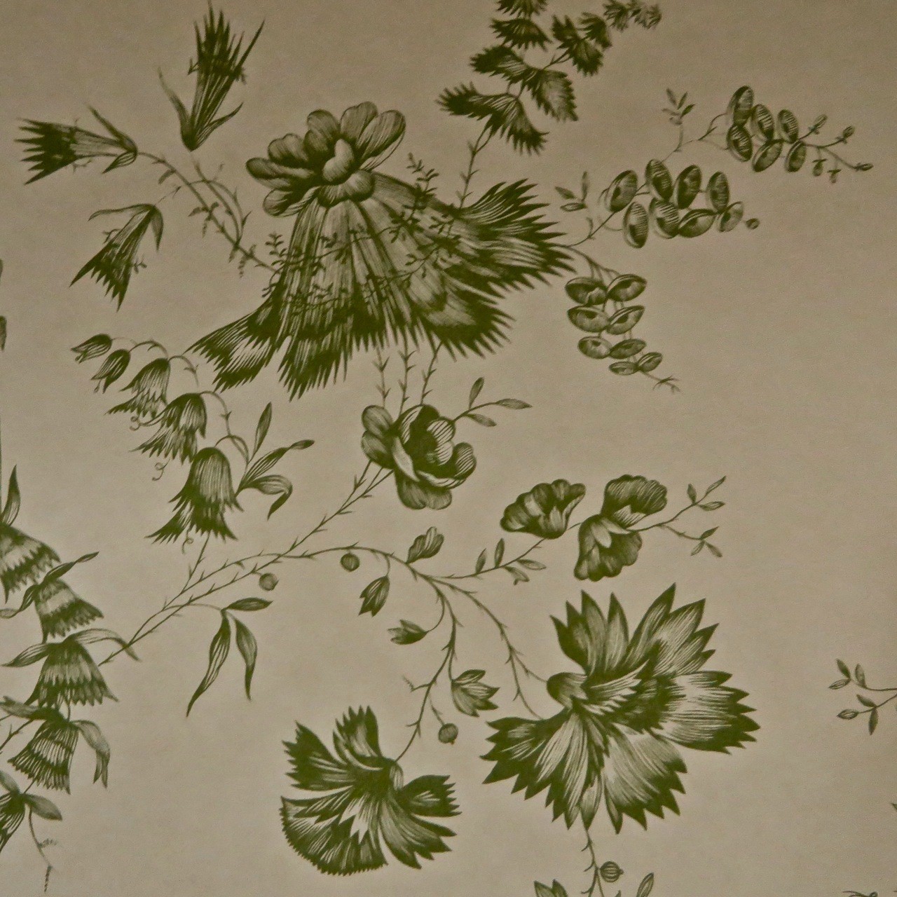 12 Rolls Lee Jofa Emerald Asian Floral Historic Repro Wallpaper - Save 80%