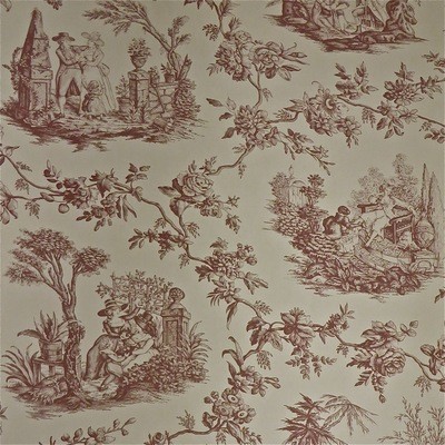 Lee Jofa Quatre Saisons (4 Seasons) Historic Mauve Toile Wallpaper Triple Rolls