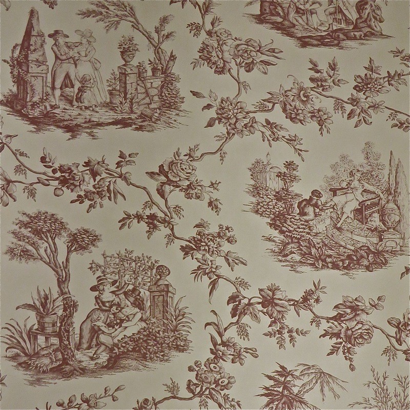 Lee Jofa Quatre Saisons (4 Seasons) Historic Mauve Toile Wallpaper Triple Rolls
