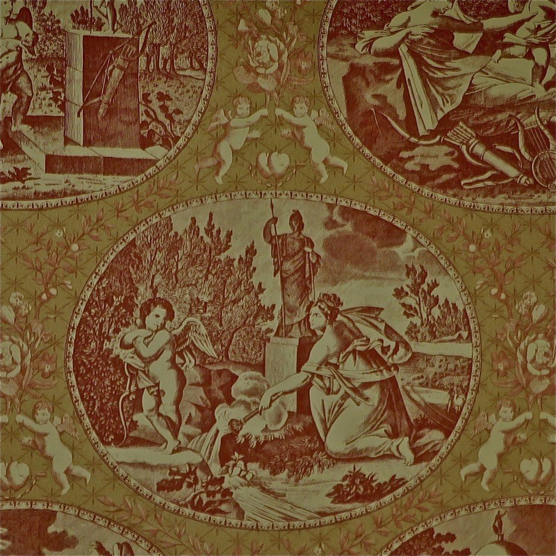 Lee Jofa 1700s Neoclassical X-wide Toile Wallpaper Triple Roll Bolts