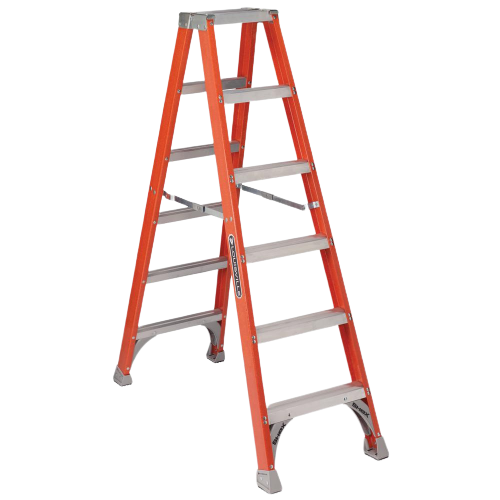 6' WERNER FIBERGLASS TWIN STEPLADDER, TYPE IA, 300LB - T6206