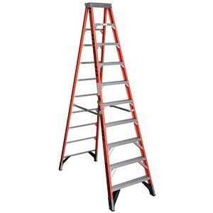 10' WERNER FIBERGLASS STEPLADDER, 375LBS,  TYPE IAA - 7410