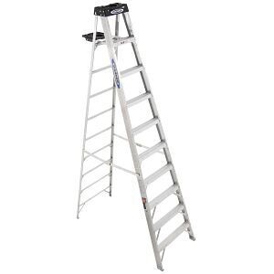 10' WERNER ALUMINUM STEPLADDER, 300LBS, IA - 310