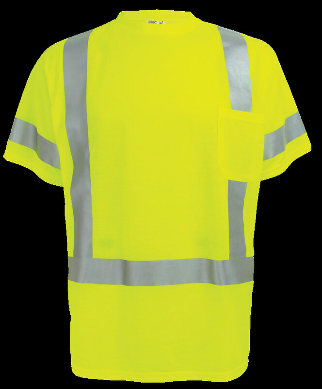 CLASS 2 LIME LONG SLEEVE SCOTCHLITE REFLECTIVE MATERIAL W/LEFT BREAST POCKET LG