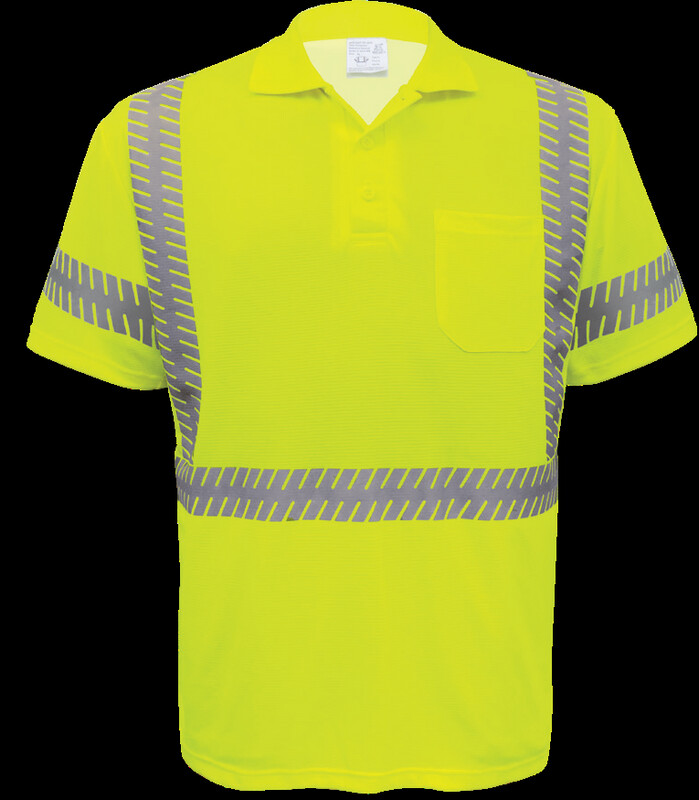 CLASS 3 LIME GOLF/POLO SHORT SLEEVE SCOTCHLITE REFLECTIVE MATERIAL