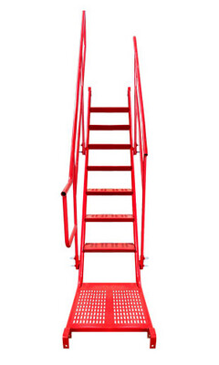 INTERNAL STAIR UNIT W/HANDRAILS, 7' (RED) - Fits 5’H Frames
