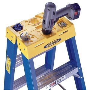 8' WERNER FIBERGLASS MULTI-USE TWIN STEPLADDER, 250LBS, TYPE I -  T6008