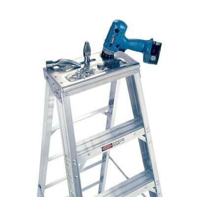 16' WERNER ALUMINUM STEPLADDER, 300LBS, IA - 416