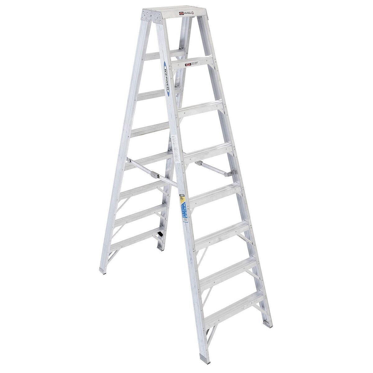 8' WERNER MULTI-USE TWIN STEPLADDER, 375 LBS, IAA - T408 8' WERNER MULTI-USE TWIN STEPLADDER, 375 LBS, IAA - T408