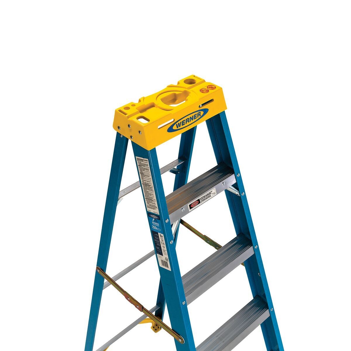 4' WERNER FIBERGLASS STEPLADDER, 250LBS, I  -  6004