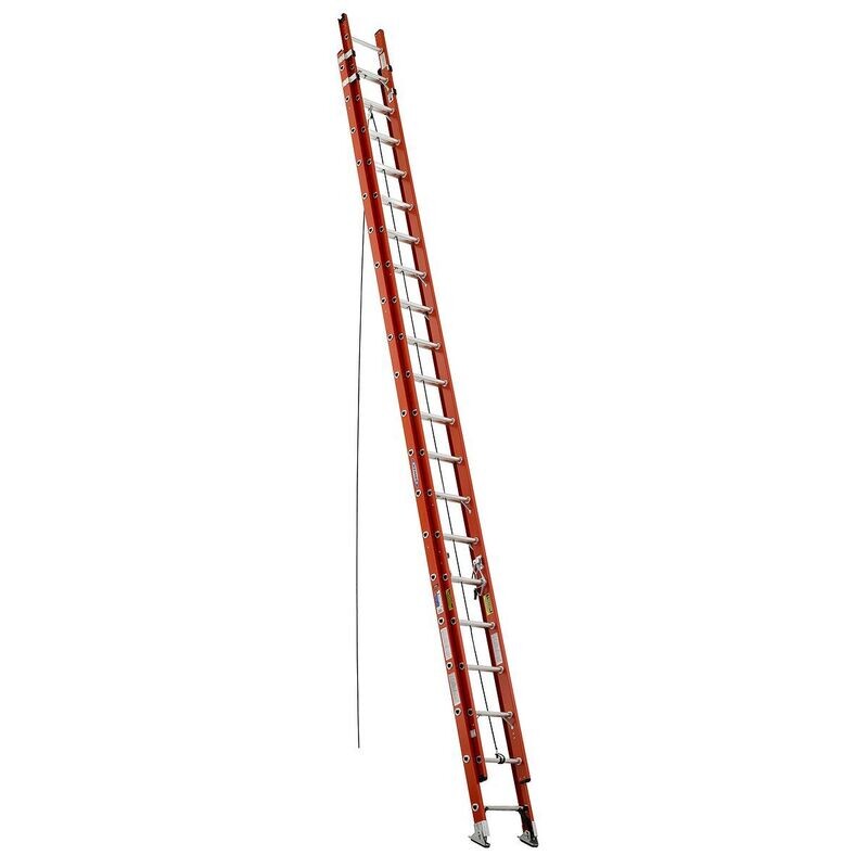 40' WERNER FIBERGLASS D-RUNG EXTENSION LADDER, 300LBS, IA - D6240-2