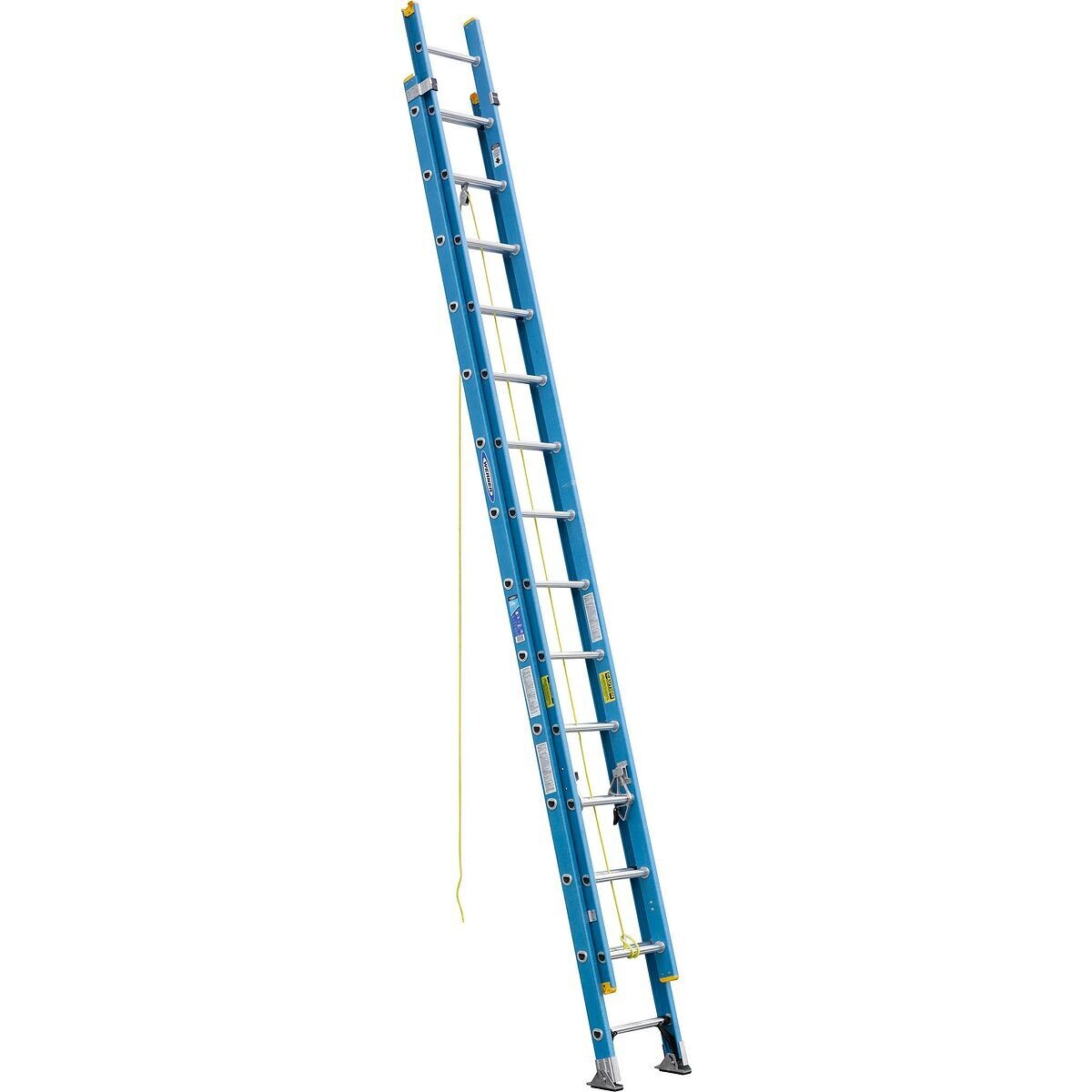 28' WERNER FIBERGLASS D-RUNG EXTENSION LADDER, 250LBS,TYPE I - D6028-2