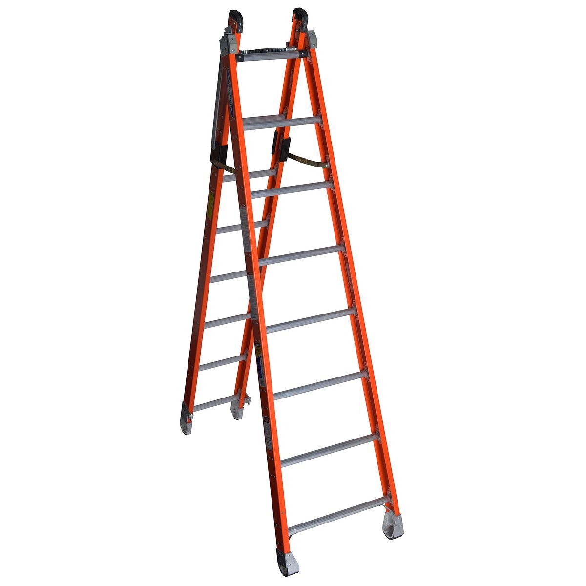 16' WERNER FIBERGLASS COMBINATION LADDER, 375LBS, IAA - 7808