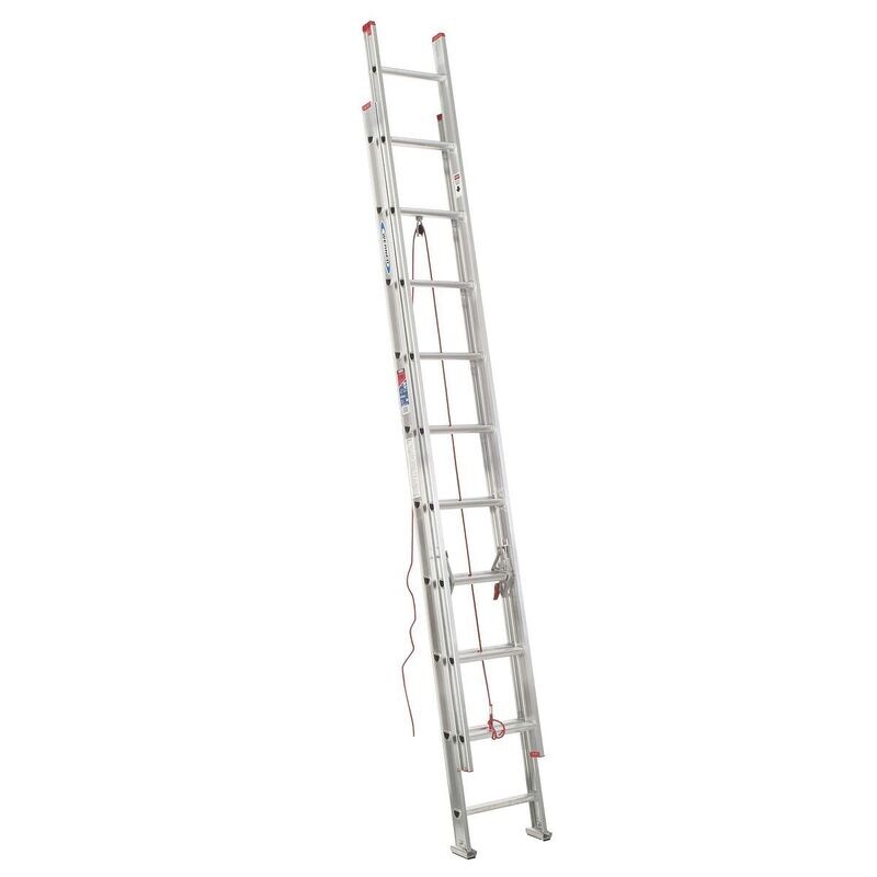 20' WERNER ALUMINUM EXTENSION LADDER, D-RUNG, 200LBS, TYPE III - D1120-2