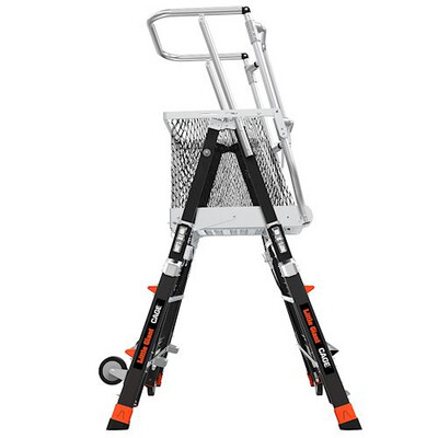 LITTLE GIANT CAGE, 3'-5', FIBERGLASS, 375 lbs Rated, Type IAA - Adjustable Enclosed Elevated Platform with Wheel Lift