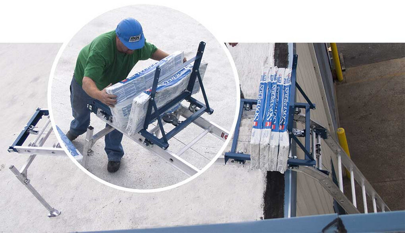 44' PIVOTING PLATFORM HOIST,  4HP B&S GAS
