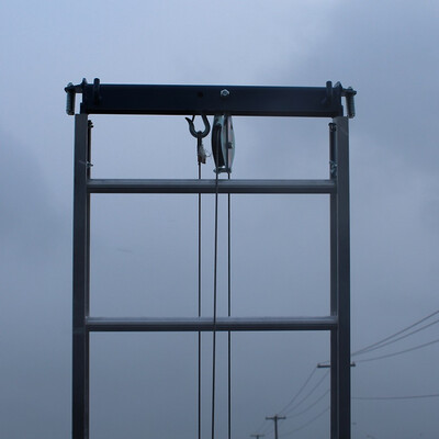 PLATFORM & TOP SHEAVE WITH BRACKET ASSEMBLY