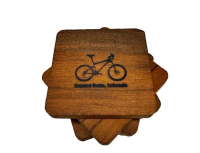 Wooden Bike Coaster 4 Pack