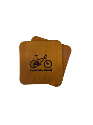 Leather Bike Coaster 4 Pack