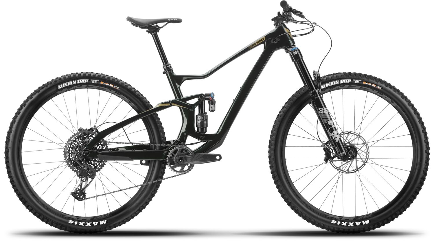 Devinci Troy Carbon GX 12s Green and Gold (Large)